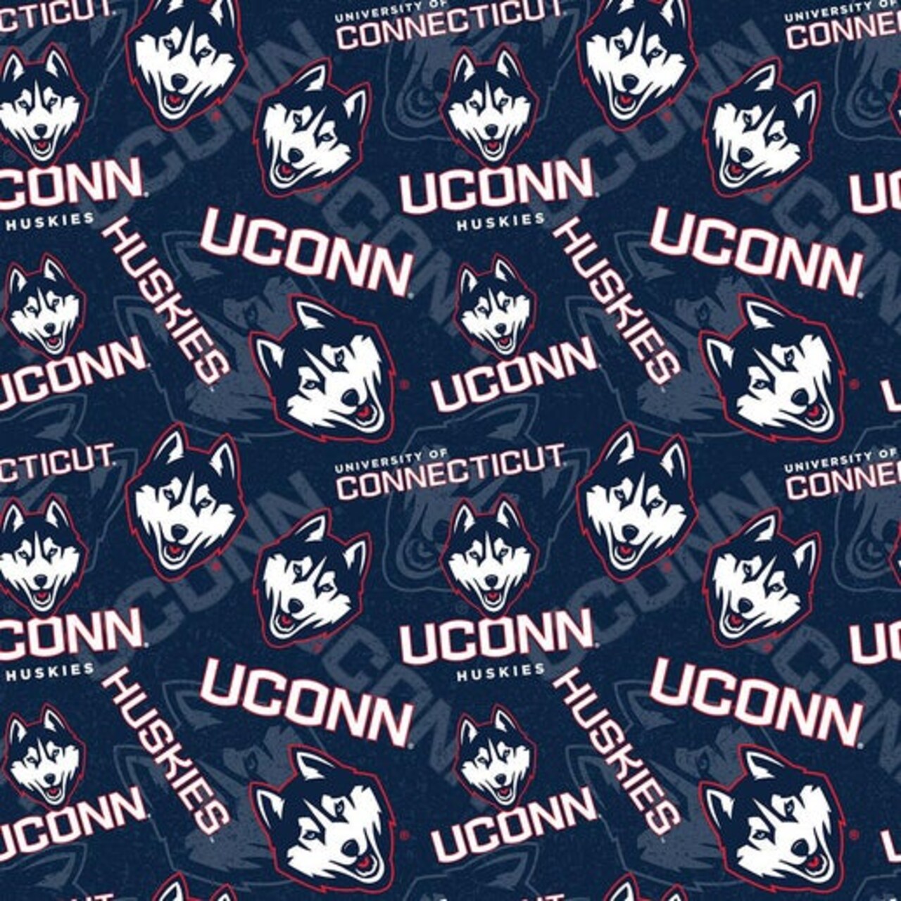 Licensed NCAA University of Connecticut Tone on Tone UCON-1178 Cotton Fabric by the Yard